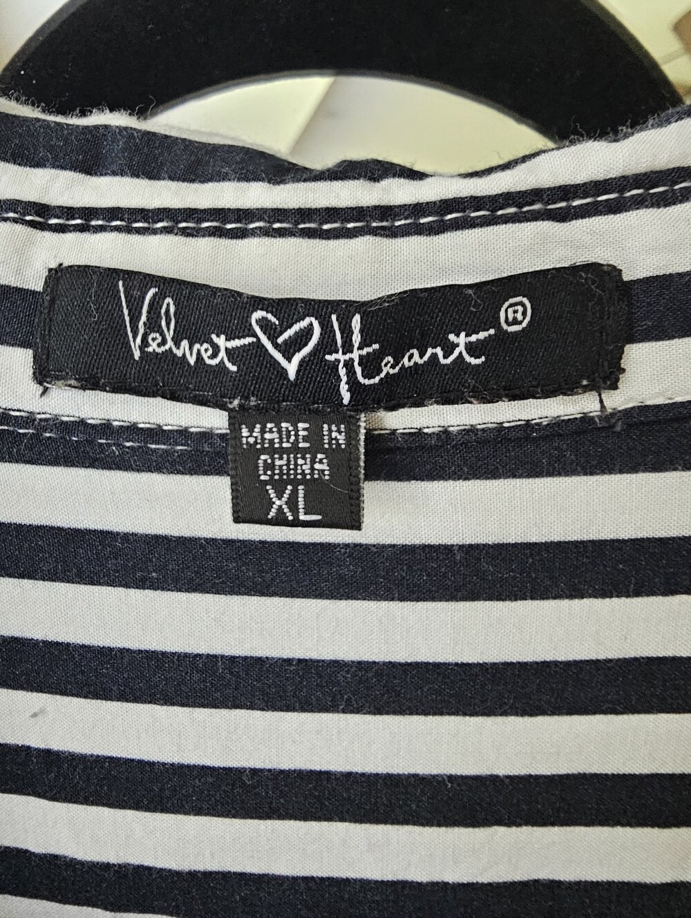 Velvet Heart Black and White Striped Top - Picture 3 of 4
